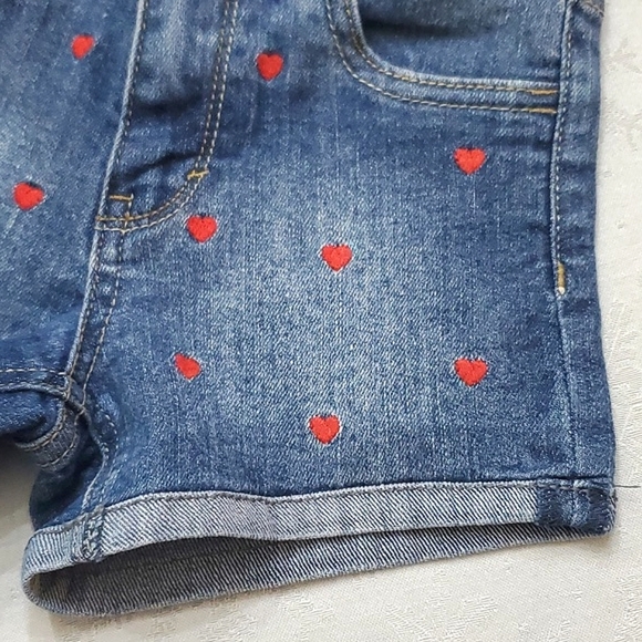 Levi's Blue Denim with Red Hearts Shorty Shorts Girls Size 6X Regular - Picture 5 of 9